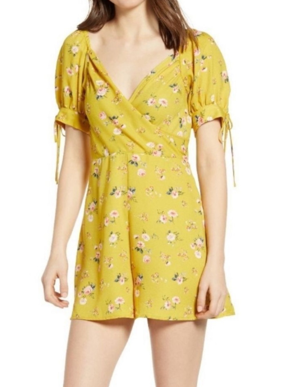 Ten Sixty Sherman Yellow Floral Print Romper Size XL